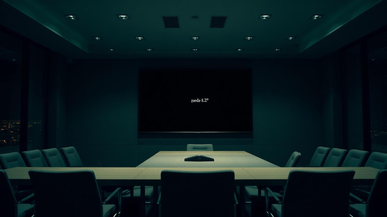Practice hero · boardroom, single slide on screen